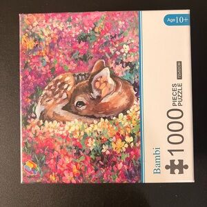 hNCL Bambi Deer & Flowers Impressionist Painting 1000 Piece Puzzle NEW & SEALED